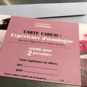 Carte : Expérience d'oenologue